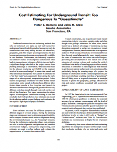 Cost Estimating for Underground Transit: Too Dangerous to 