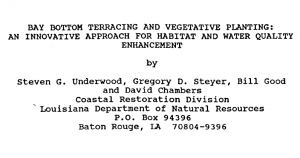 Bay Bottom Terracing and Vegetative Planting: An Innovative Approach for Habitat and Water Quality Enhancement