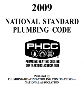 plumbing standard code national 2009