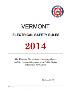 State of Vermont Electrical Safety Rules, 2014